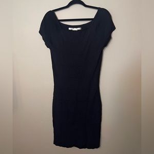 Max Studio Stretchy Ribbed Little Black Dress